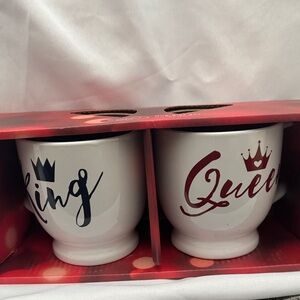 King and Queen Mug Set - White and Red